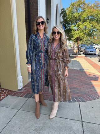 Mix Floral Stripe Maxi Dress