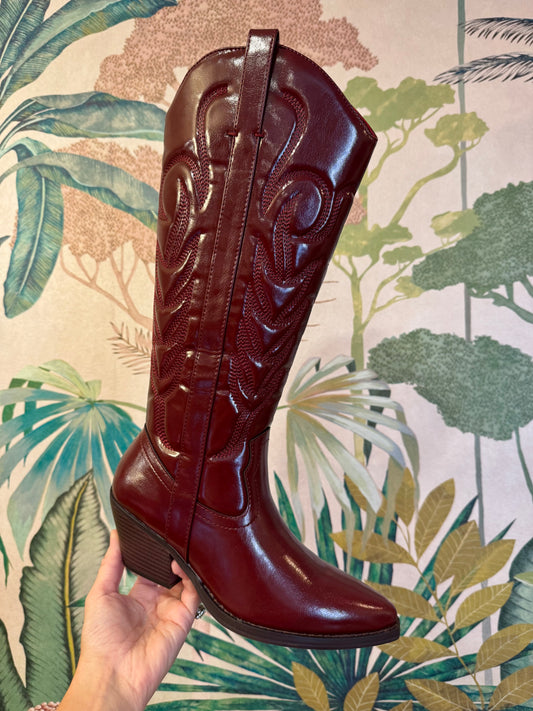 Burgundy Dixie Western Boot