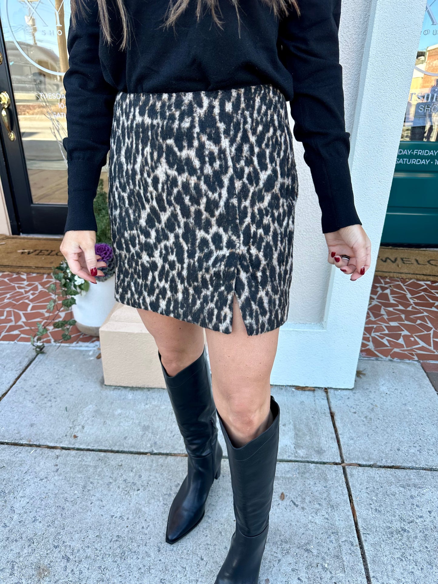 Allison Leopard Mini Skirt