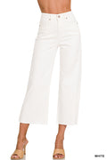 Everleigh White High Rise Crop Denim-Saturday Steal