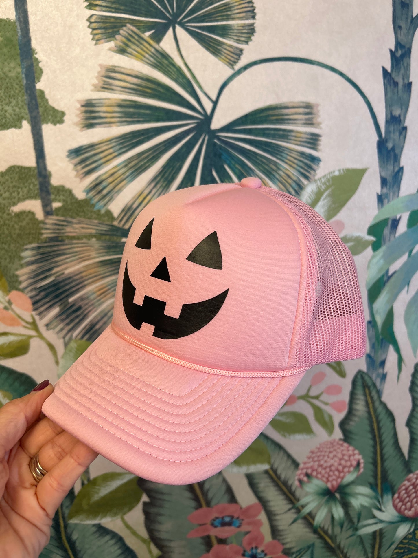 Pink Jack-o'-lantern Trucker Hat