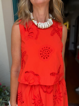 Seaside Embroidered Top