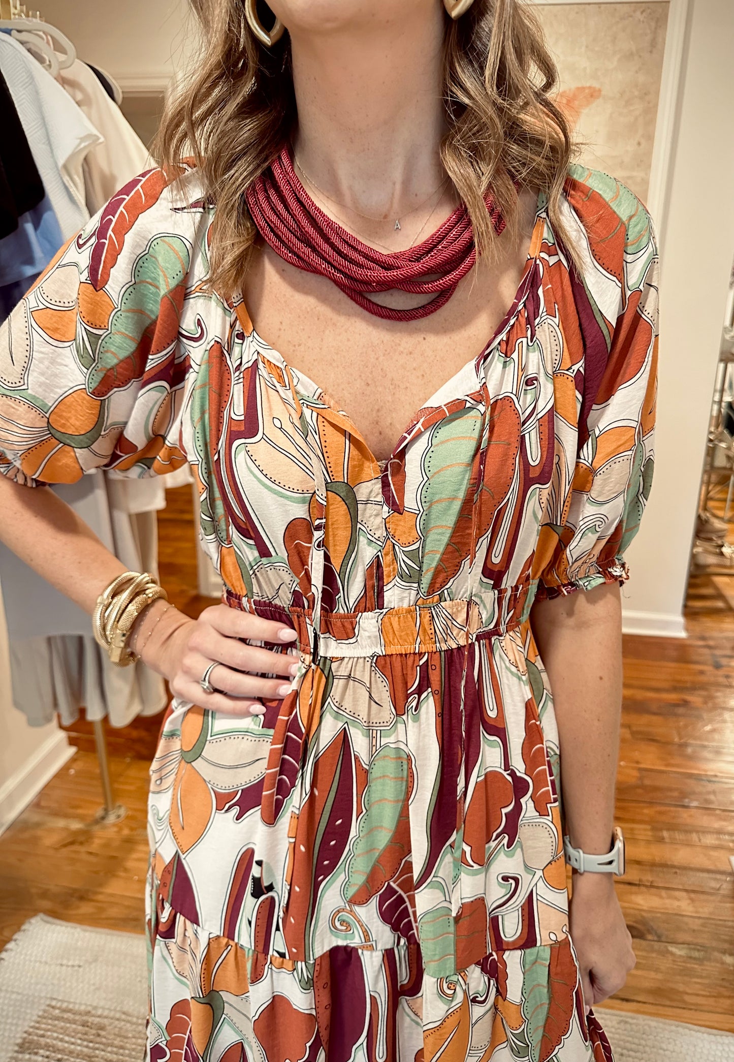 Bold Print Midi Dress