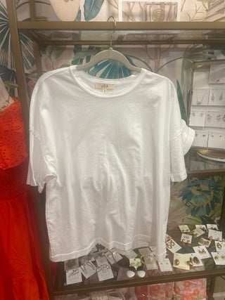 White Oversized Basic Tee-Saturday Steal