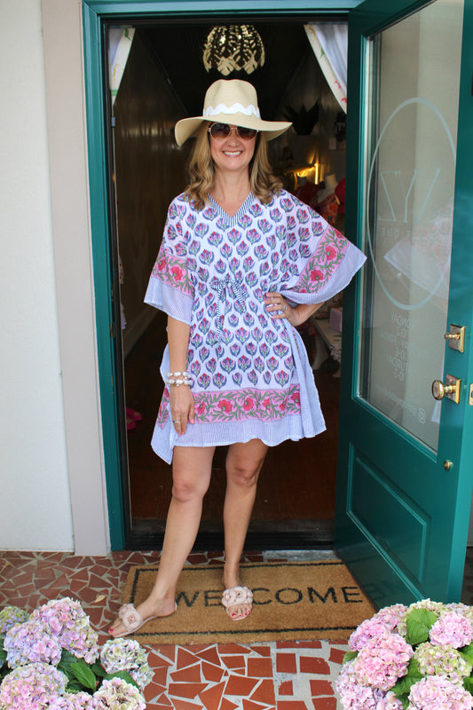 Blueberry Blooms Caftan Cover Up