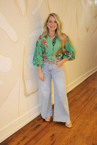 Hillary High Rise Palazzo Denim