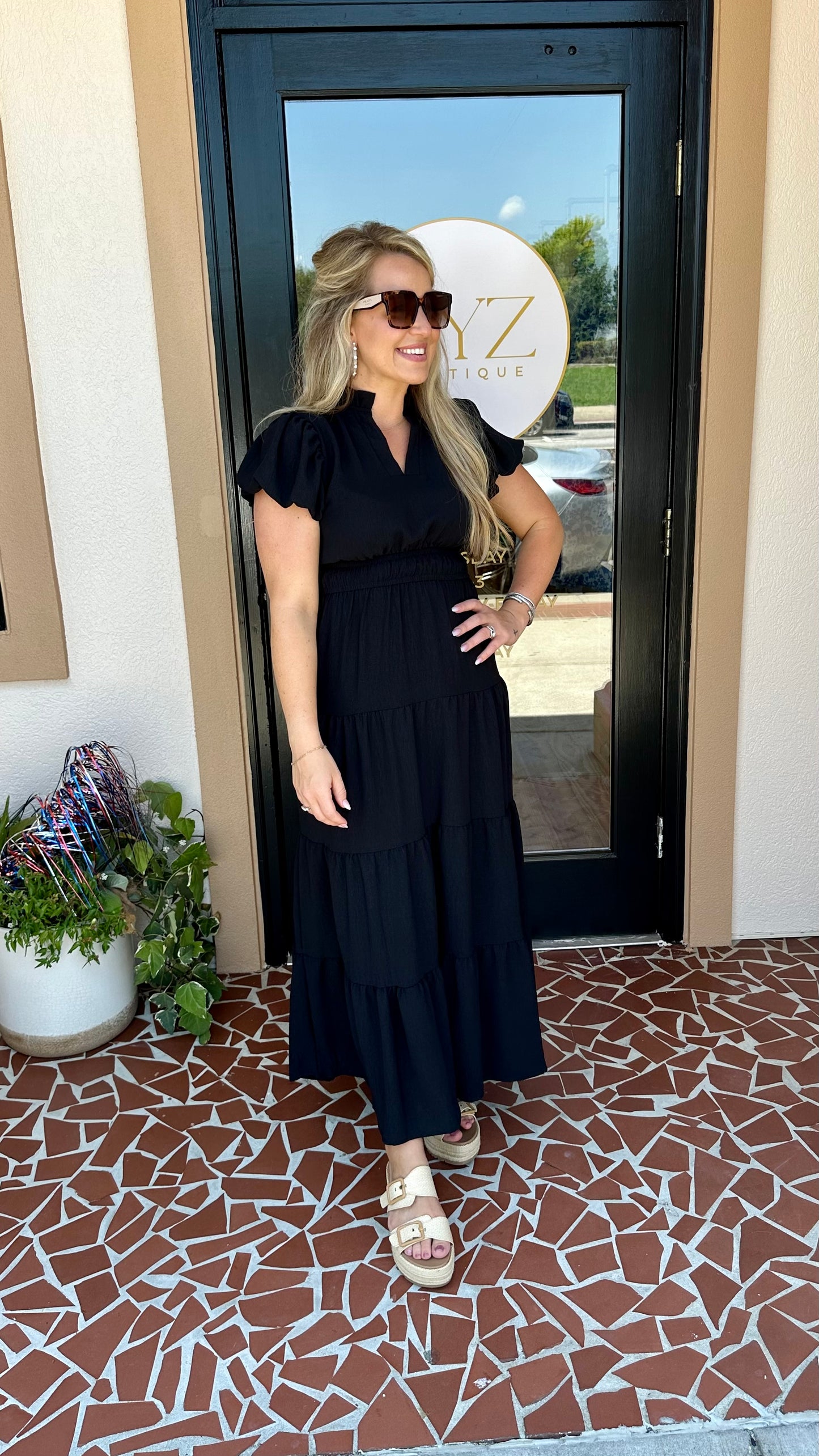 Black Tiered Maxi Dress