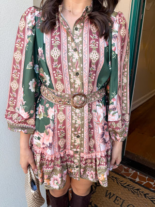 Printed Belted Dress