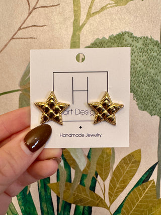 Textured Star Earrings