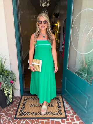 Solid Sleeveless Midi Dress