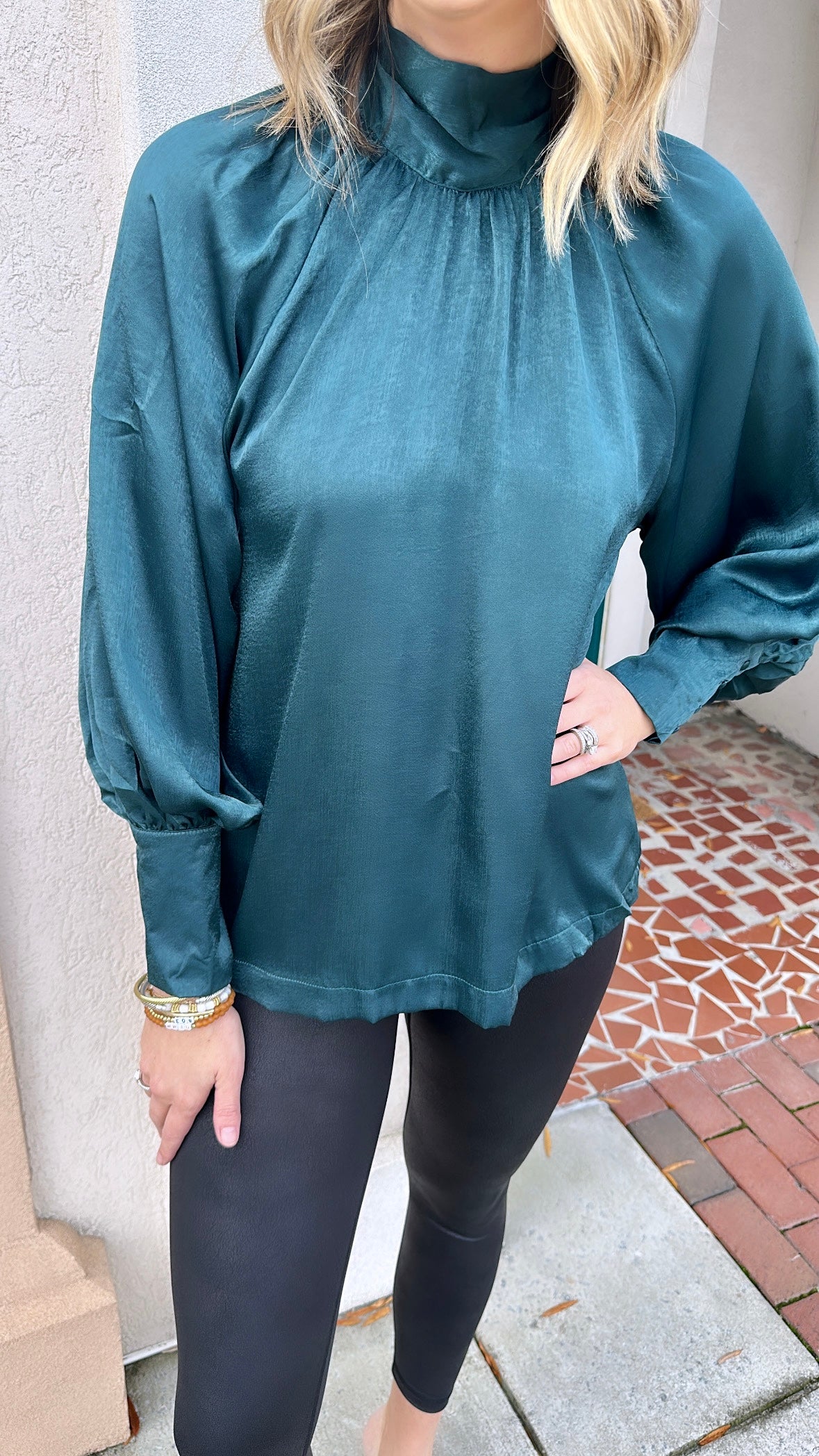 High Neck Satin Top