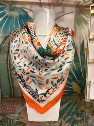 Geometric Flower Print Scarf