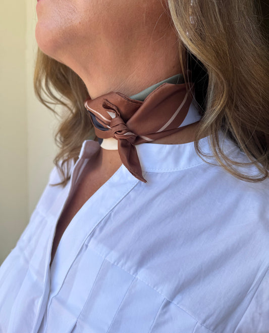Color Block Silky Feel Bandana Scarf