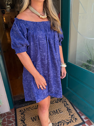 Textured Floral Square Neck Dress-Saturday Steal