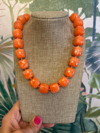 Coral Cubed Necklace