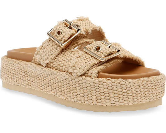 Karrigan Raffia Woven Platform Sandal - Steve Madden