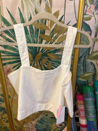 White Linen Tank Top