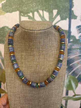 Blue Sloane Beaded Necklace