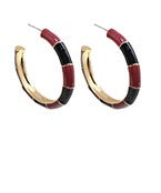 Garnet & Black Hoop Earrings