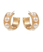 Claire Pearl Hoop Earrings