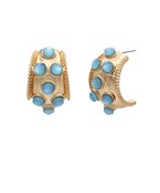 Bethany Blue Stone Hoop Earrings