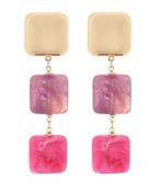 Pink & Purple Drop Earrings