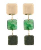 Gold & Green Drop Earrings