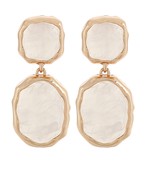 Marble  Geometric Oval Dangle Earrings