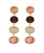 Brown Multi Oval Linear Earrings