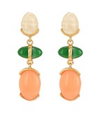 Mary Coral & Green Earrings