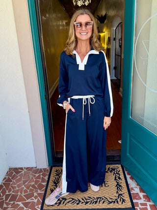 Navy Modal Stripe Set