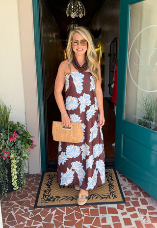 Floral Strapless Maxi Dress