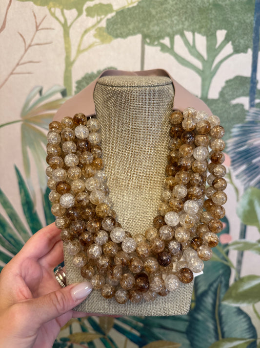 Brown Multi-Beaded Necklace