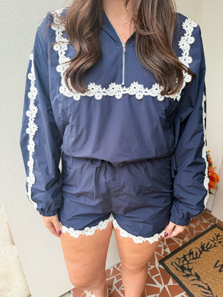 Lace Trim Nylon Shorts