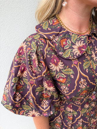 Veda Paisley Puff Sleeve Dress