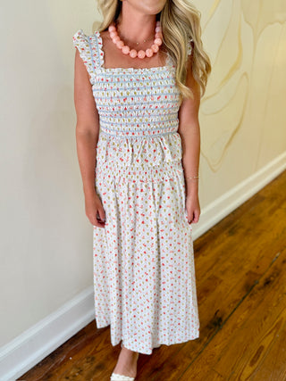 Smocked Bodice Top with Bow Back Detail