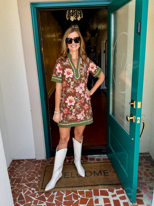 Floral Scallop Detail Dress