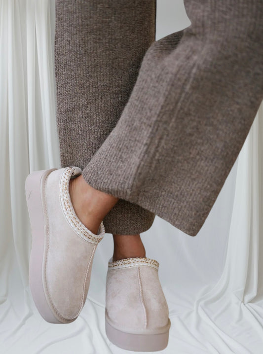 Eagle BEIGE Platform Slip On Mule