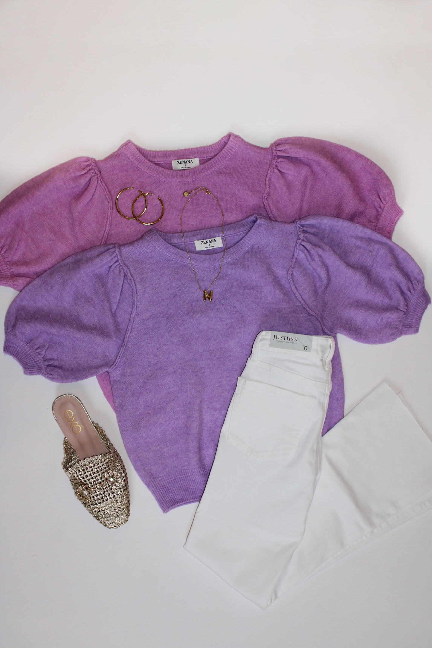 Short Sleeve Puff Sleeve Sweater - Saturday Steal