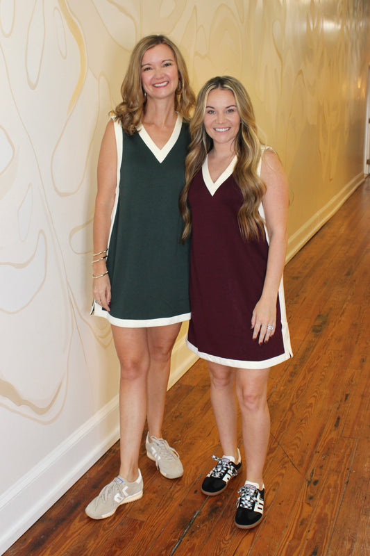 Sleeveless Varsity Style Dress