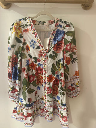 Floral Border Print Dress