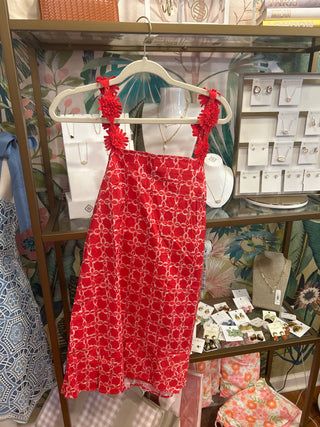 Red Contrast Trim Dress