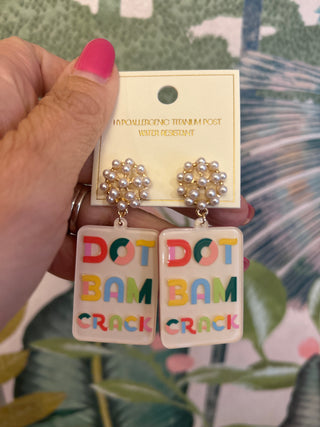 Bam Dot Crack Mahjong Earrings