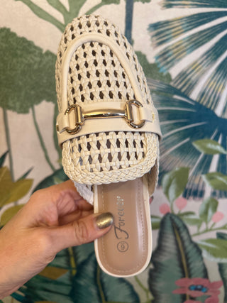 Gwen Cream Horsebit Mule