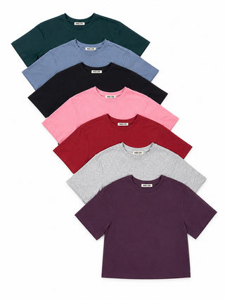Loose Fit Crew Neck Short Sleeve Top-Saturday Steal