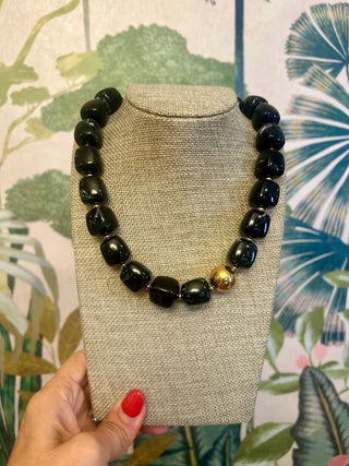 Black Cubed Necklace
