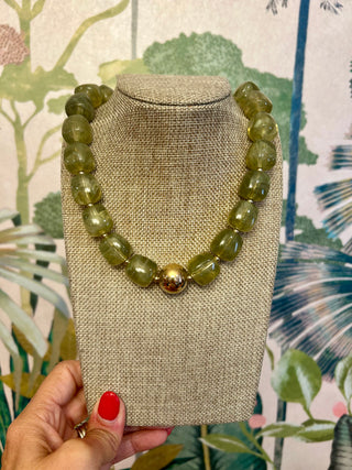 Light Green Beaded Necklace