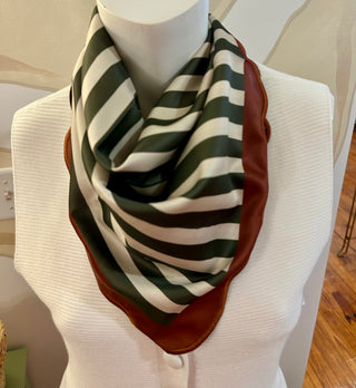 Brown & Olive Scalloped Scarf