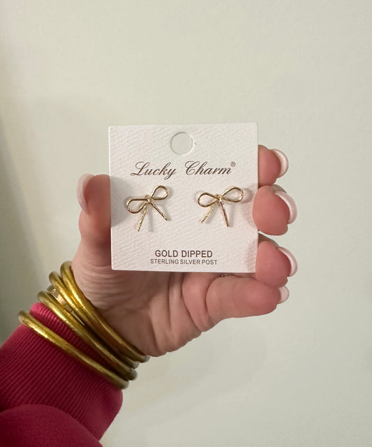 Gold Bow Stud