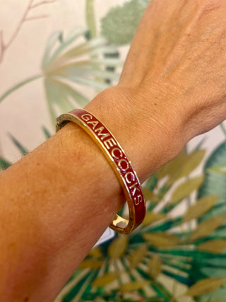 South Carolina Gamecocks Sculpted Enamel Double Sided Hinge Bangle